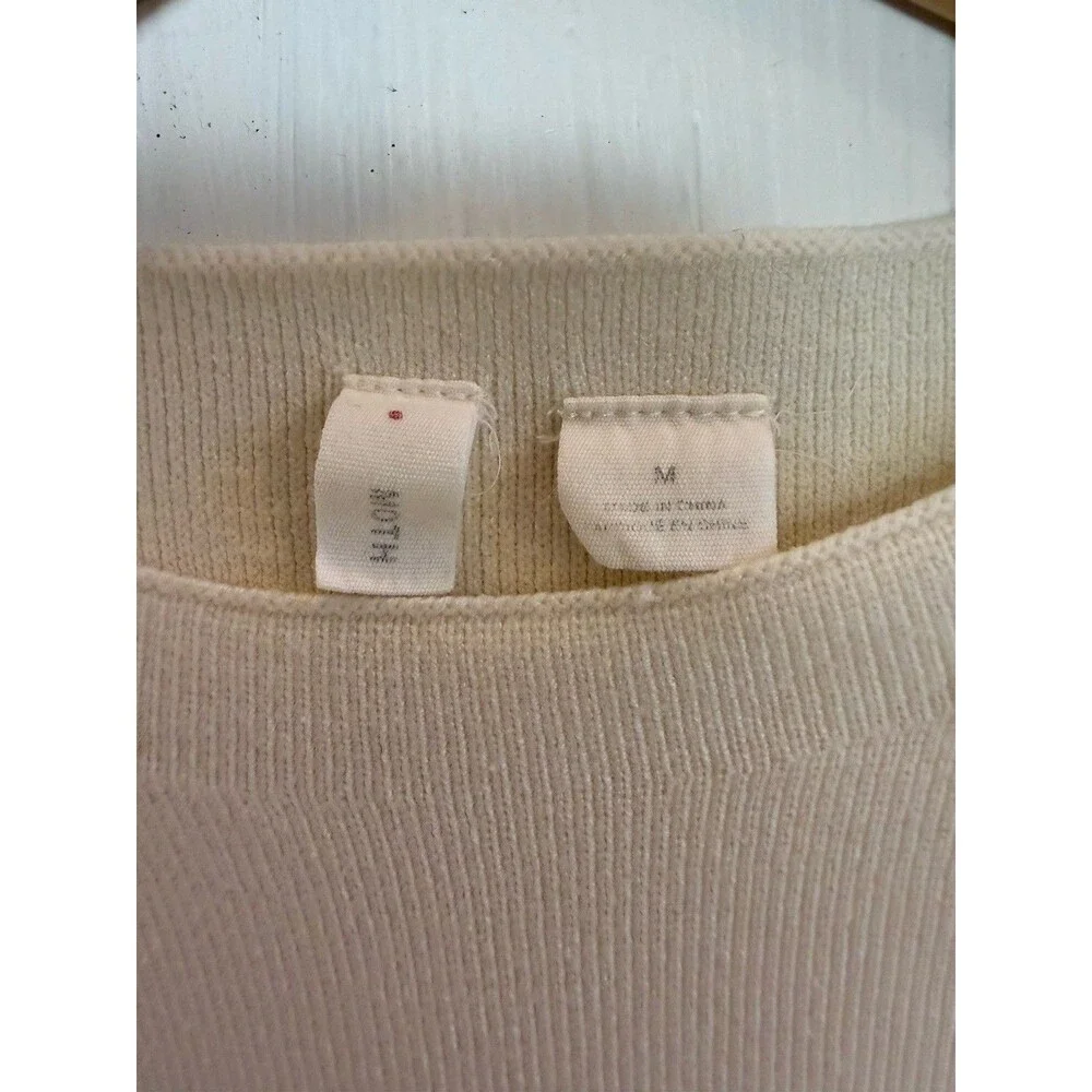 Moth Anthropologie Chester Dress Medium Ivory Off White Sweater Bell Sleeve - Picture 7 of 9